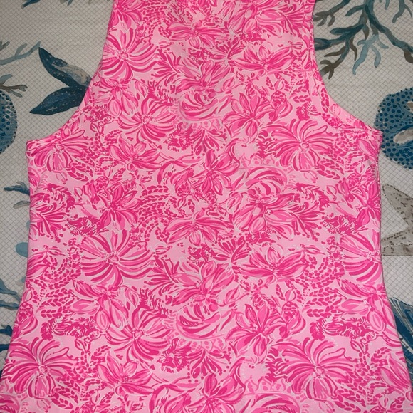 Lilly Pulitzer MEDIUM Foxy Llama IMARA SLEEVELESS POLO TOP Pink Blossom - Picture 5 of 6